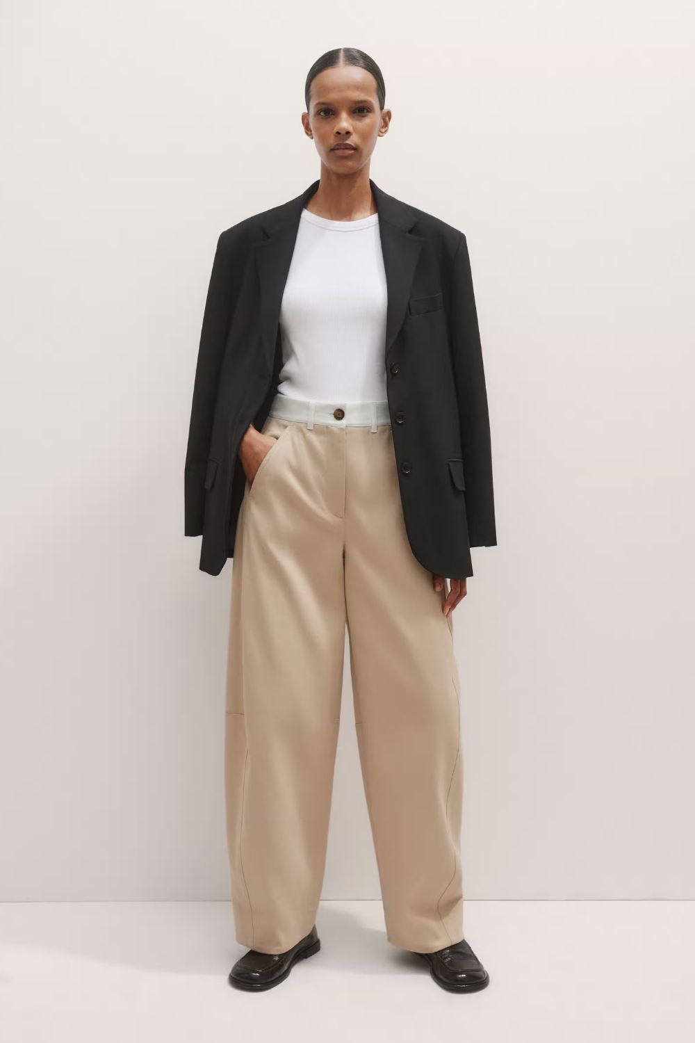 Contrast Waist Tapered Chino
