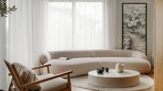 A Japandi living room with minimal interiors