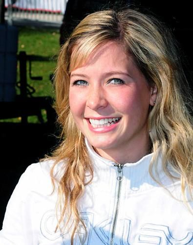 World Cup mountain bike sensation Emily Batty (Trek Toronto) watches her brother Mark put in a good performance.