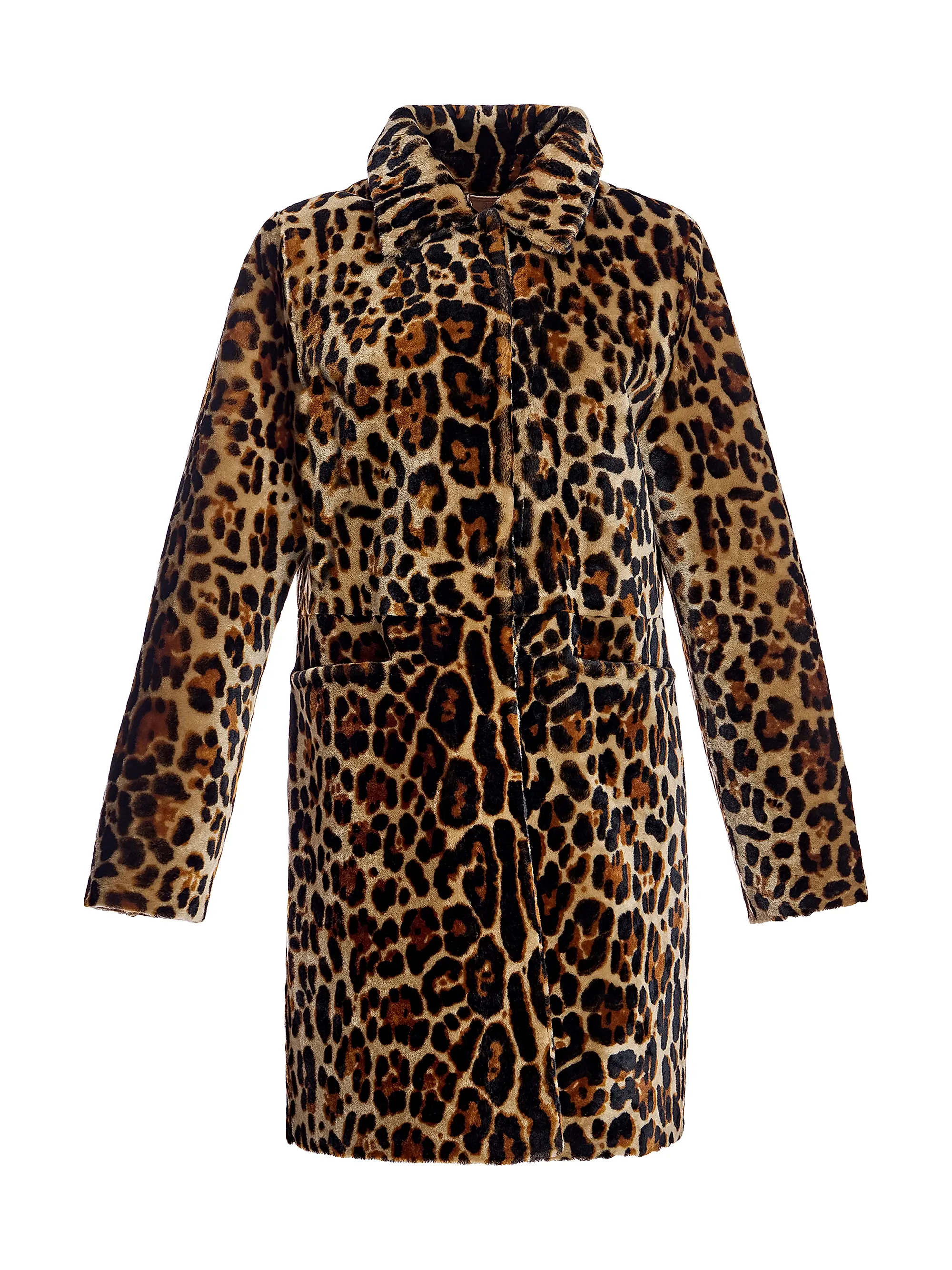 Maximilian Animal Print Shearling Coat
