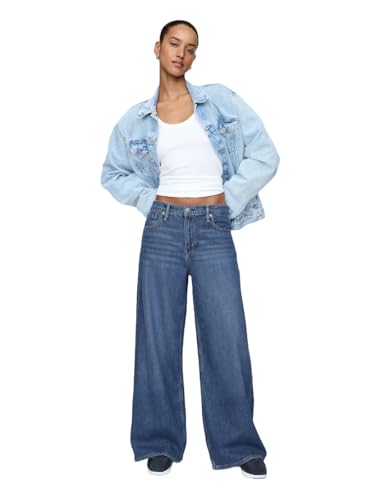 Gap Women's Mid Rise Baggy Denim, Medium Indigo 21, 26 Short