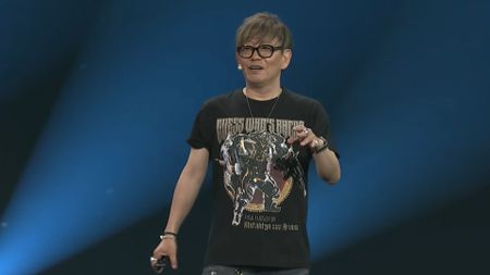 Final Fantasy 14 producer Naoki Yoshida in a T-shirt apparently teasing one of the new Evercold jobs
