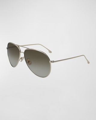 Aviator Hammered Metal Sunglasses