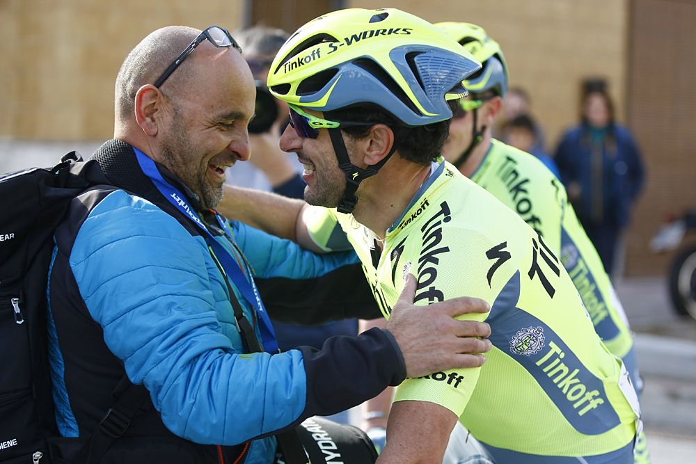 Oscar Gatto (Tinkoff) celebrates his stage 3 win at Ruta del Sol