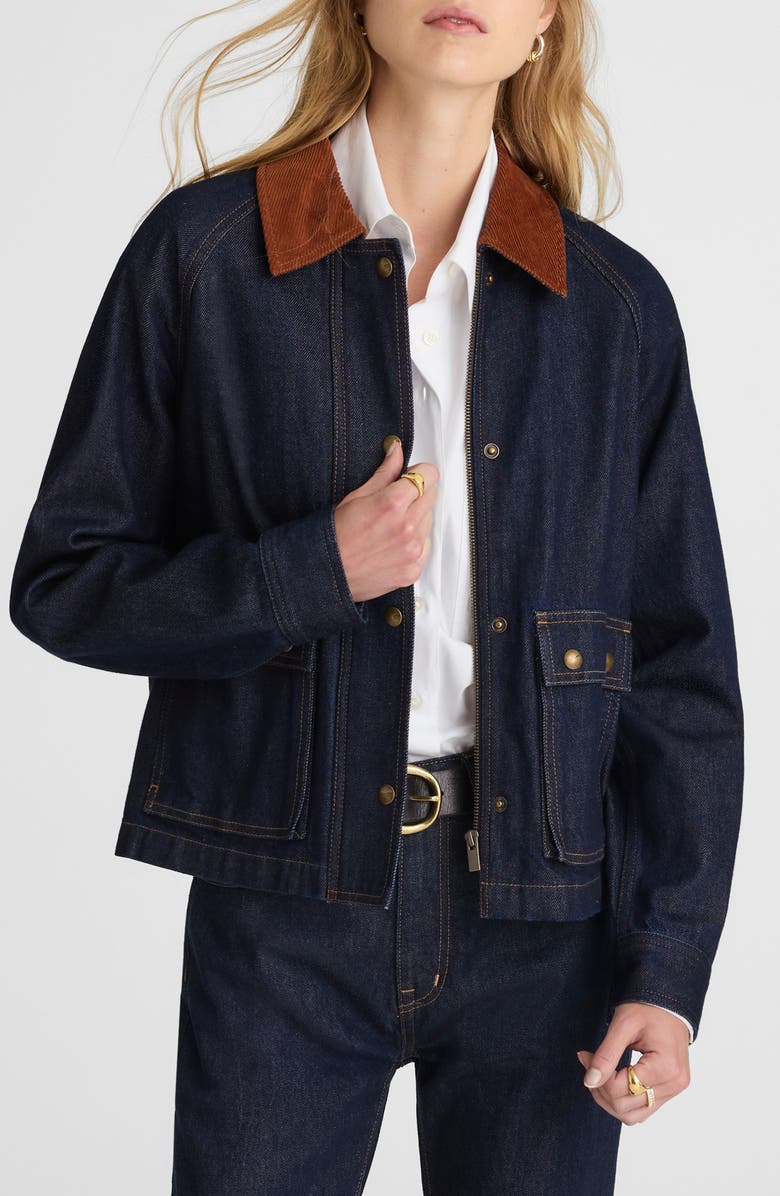Corduroy Collar Denim Barn Jacket