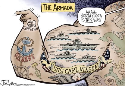 Political cartoons U.S. Donald Trump military