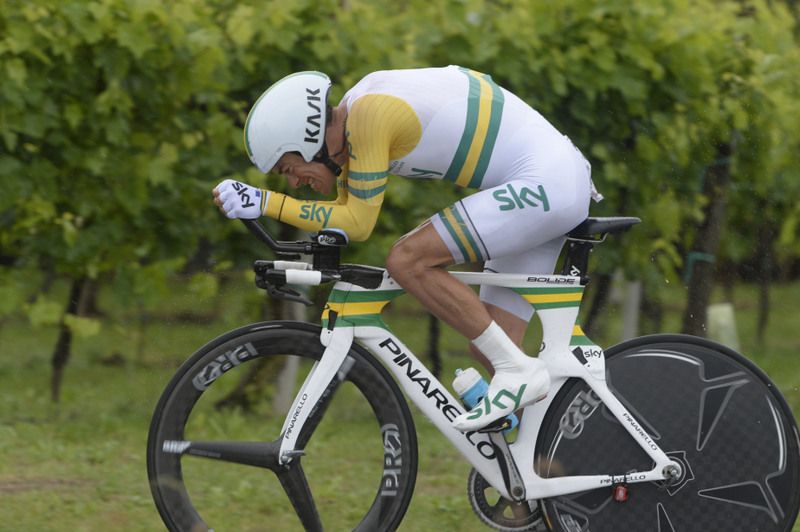 The time trial didn't go to plan for Richie Porte (Team Sky)