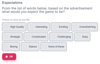 A series of nondescript question answers about a hypothetical mobile game.