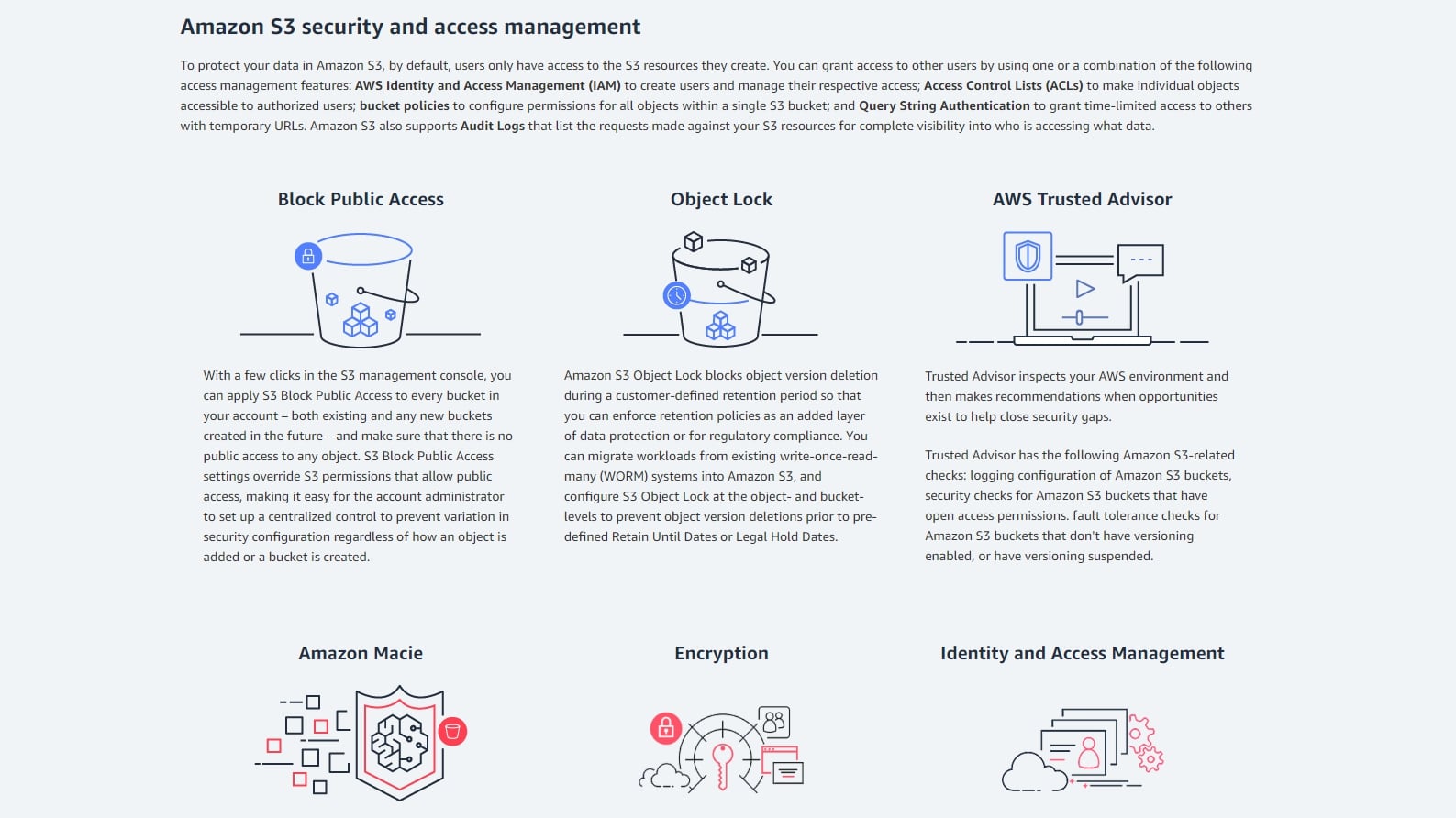 Amazon Web Services' security and access management features