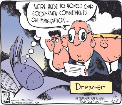 Political cartoon U.S. DACA Dreamers GOP immigration deal