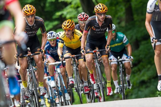 Mike Friedman (Optum) near the front on a climb.
