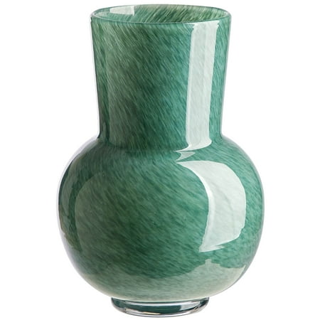 Beautiful Thyme Green Mottled Glass Vase by Drew Barrymore, 8.35" H