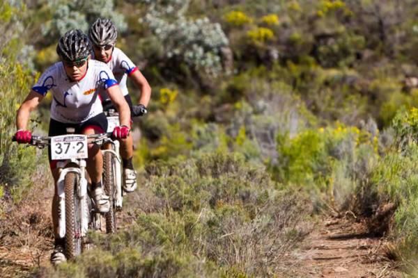 Yolande Speedy (front) and Yolande de Villiers captured their second successive stage win the women's category on stage 4