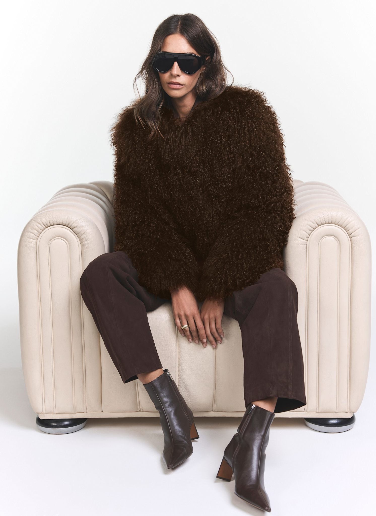 Brown Mongolian Fur Jacket