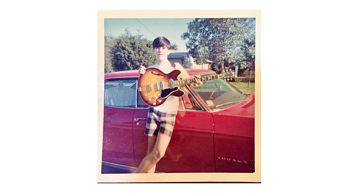 A young Jimmie Vaughan with his Gibson ES-330, a sunburst beauty that his father bought him