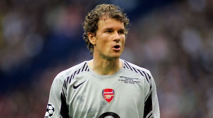 Jens Lehmann in action for Arsenal against Barcelona in the 2006 Champions League final.