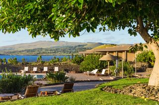 The view from a grassy area near the pool and Pacific Ocean at Nayara Hangaroa on Easter Island