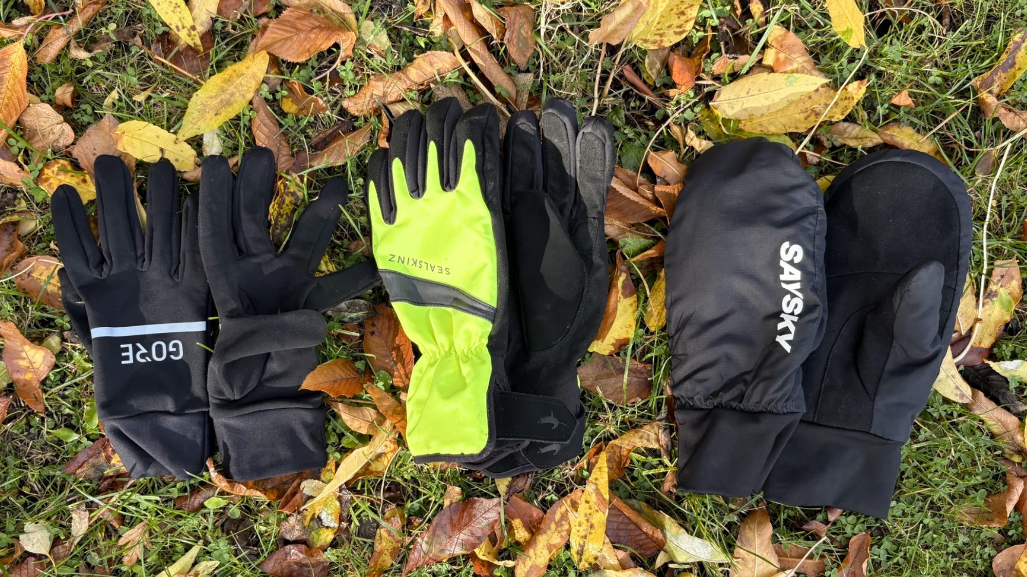 Gore R3, Sealskinz Bodham and Saysky Blaze running gloves