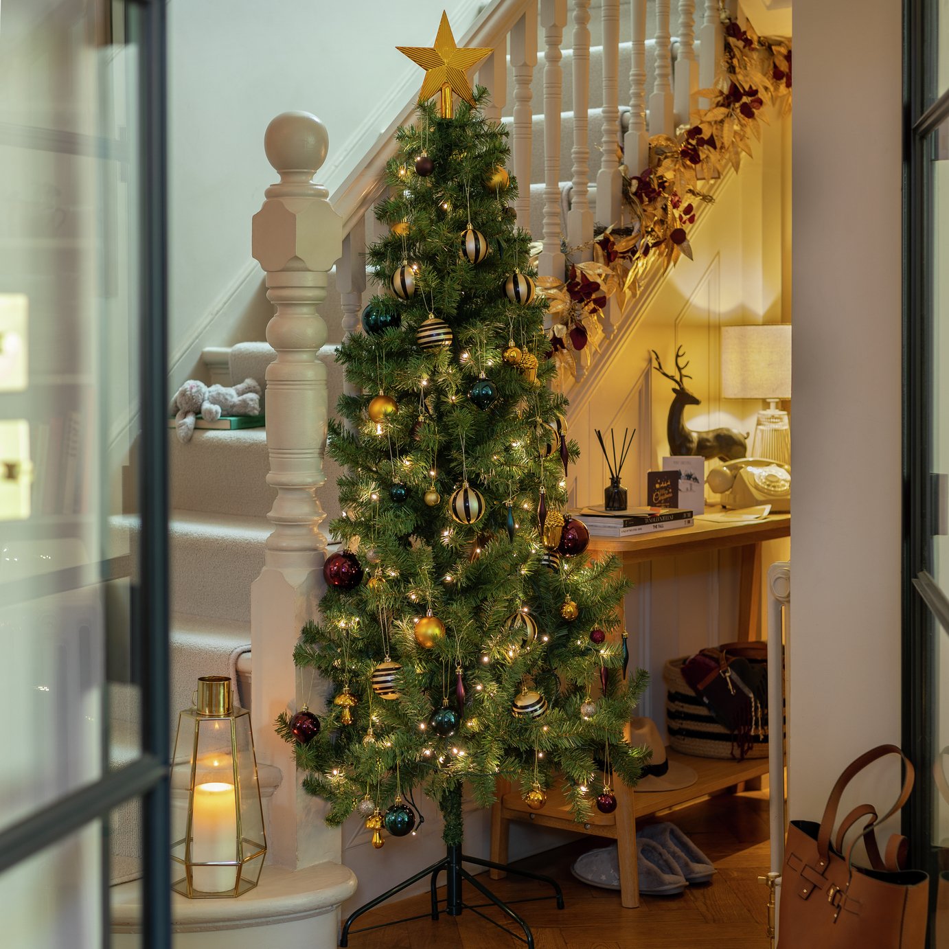 Habitat 6ft Pre Lit Half Christmas Tree