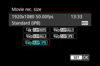 video formats on Canon cameras explained