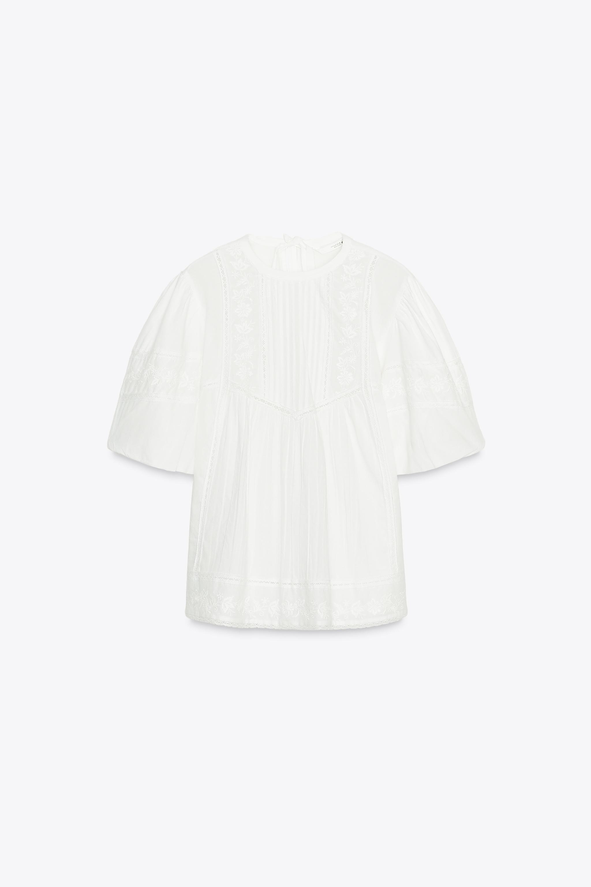 ZARA, Zw Collection Embroidered Romantic Blouse