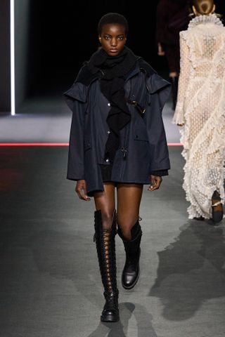 a model walks the Dior fall/winter 2025 runway during Paris Fashion Week