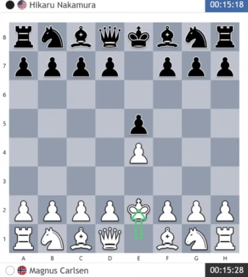 Magnus Carlsen hangs a bishop on move no.1 against Nakamura, Fischer  Random Chess 2022, chess, India