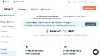 Website screenshot for Hubspot Marketing Hub