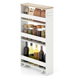 Walmart Giantex Kitchen Slim Storage Cart 4 Tier white 