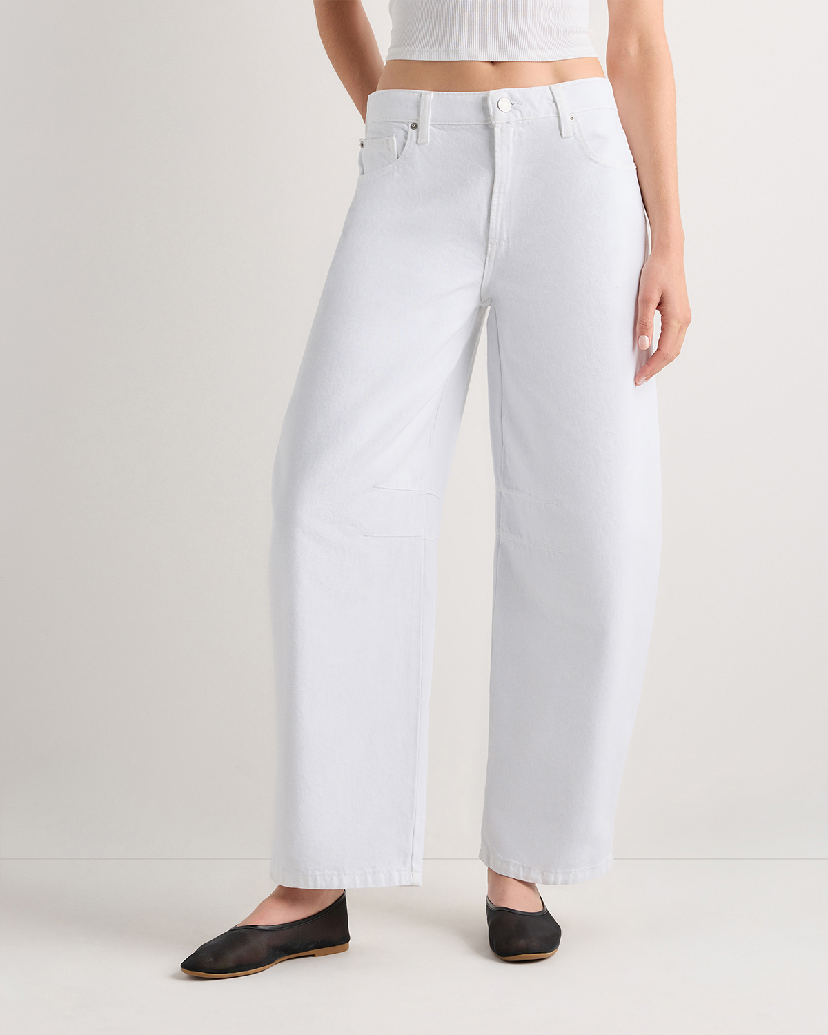 Maya Rigid Darted Barrel Jeans in Whiteout