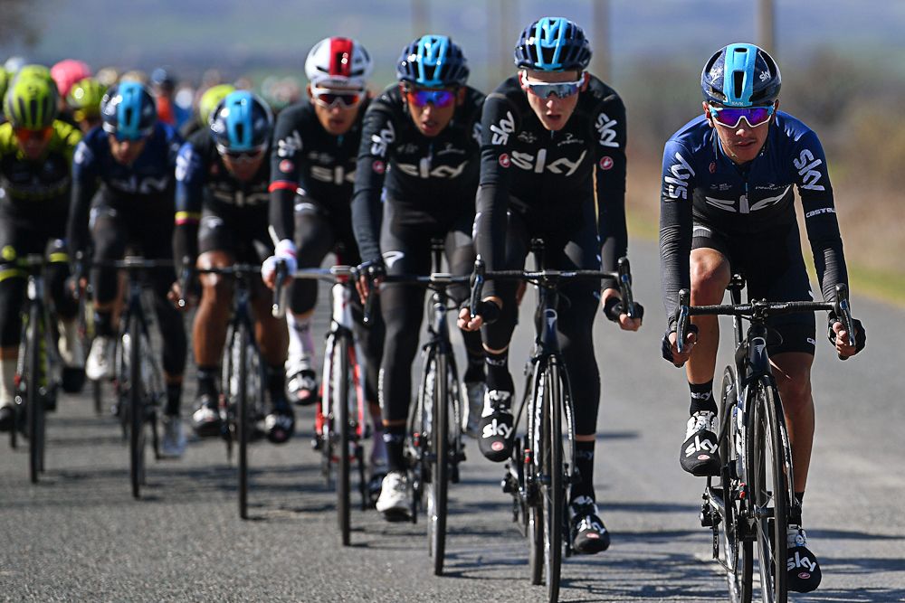 Ivan Sosa on the front at Tirreno-Adriatico for Team Sky