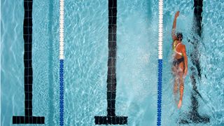 Woman swimming in a pool