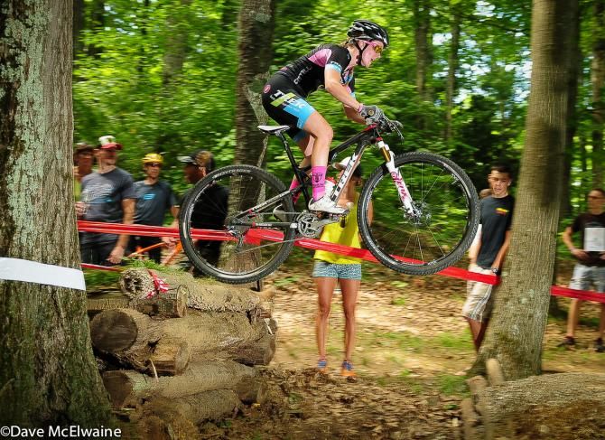 Ellen Noble (Trek) soaring off a jump