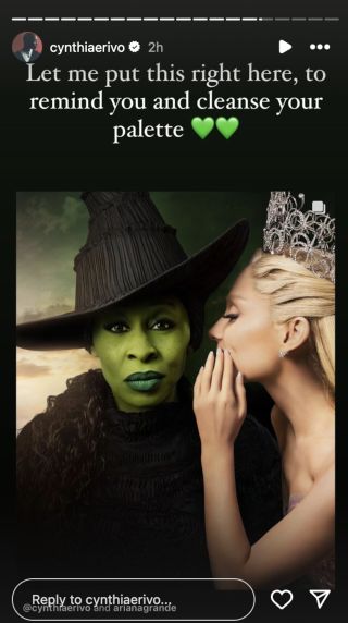 Cynthia Erivo posts Wicked movie poster to Instagram