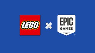 The LEGO and Epic Games logos against a blue background
