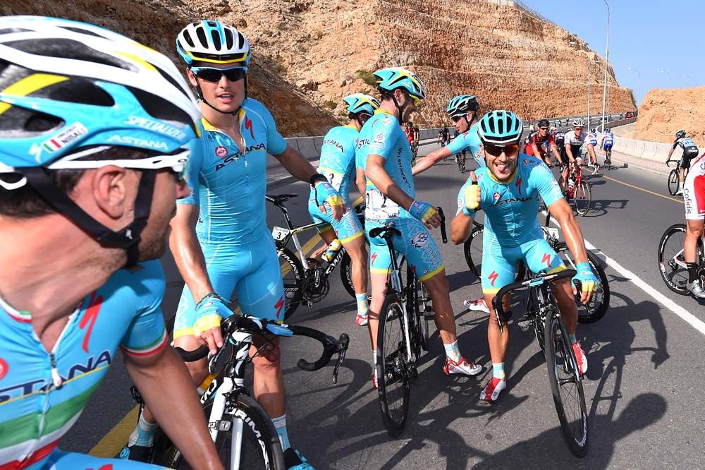 Andrea Guardini (Astana) gives the thumbs up