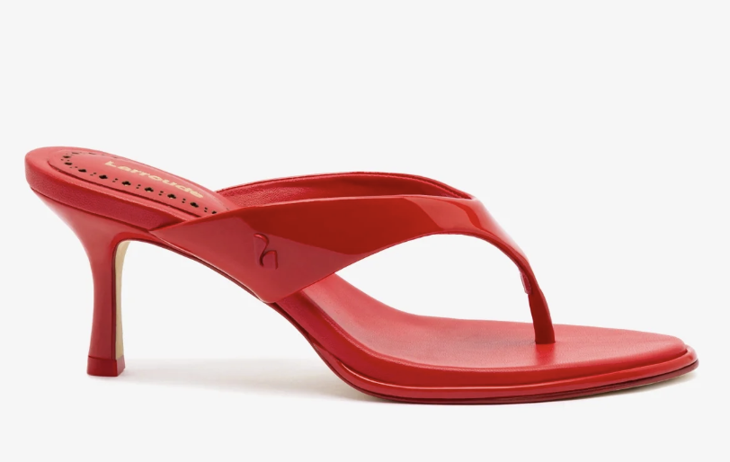 Larroud&amp;eacute;, Gaia Sandal in Scarlet Leather