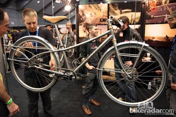 Naked Bicycles builder Sam Whittingham and his assistant, trials rider Aran Cook, rode their NAHBS show bikes from Eureka, California all the way to Sacramento.