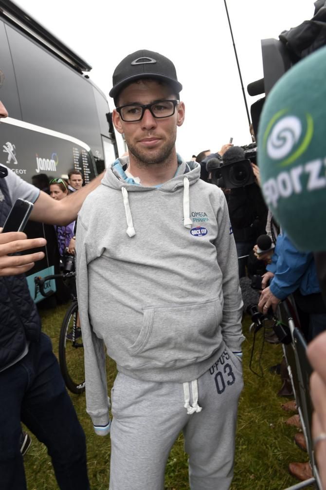Mark Cavendish (Omega Pharma - QuickStep) at the start