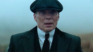 Thomas Shelby looking worried as something happens off-camera in Peaky Blinder: The Immortal Man