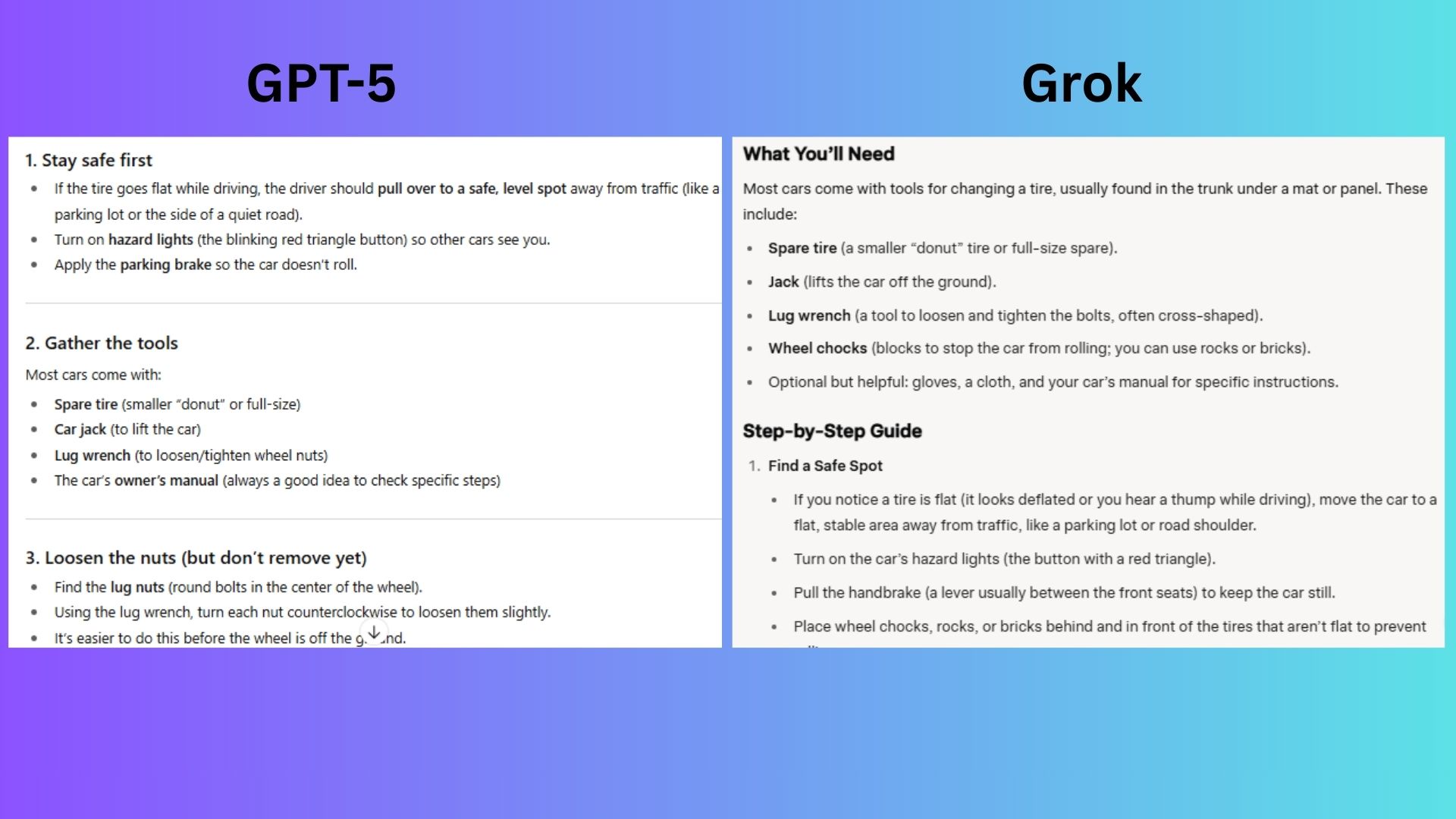 screenshot of GPT-5 and Grok 4