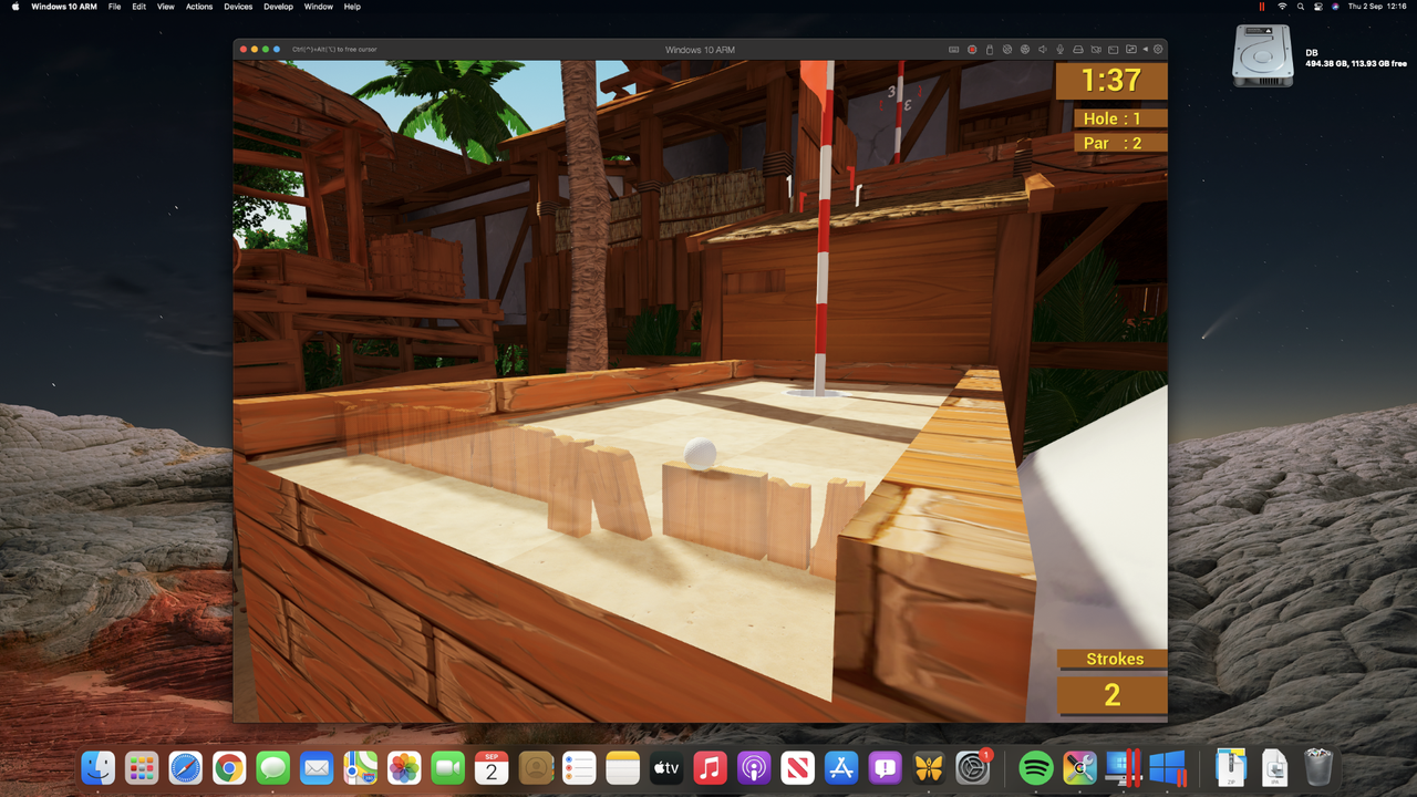 Golf it! on an M1 Mac mini through Steam