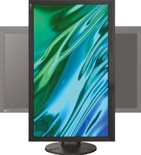 Eizo ColorEdge CG2700X, screen adjusted from landscape to portrait configuration