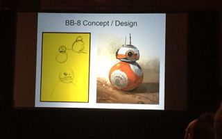 The original concept sketch for BB-8 (left) was not rich in detail.
