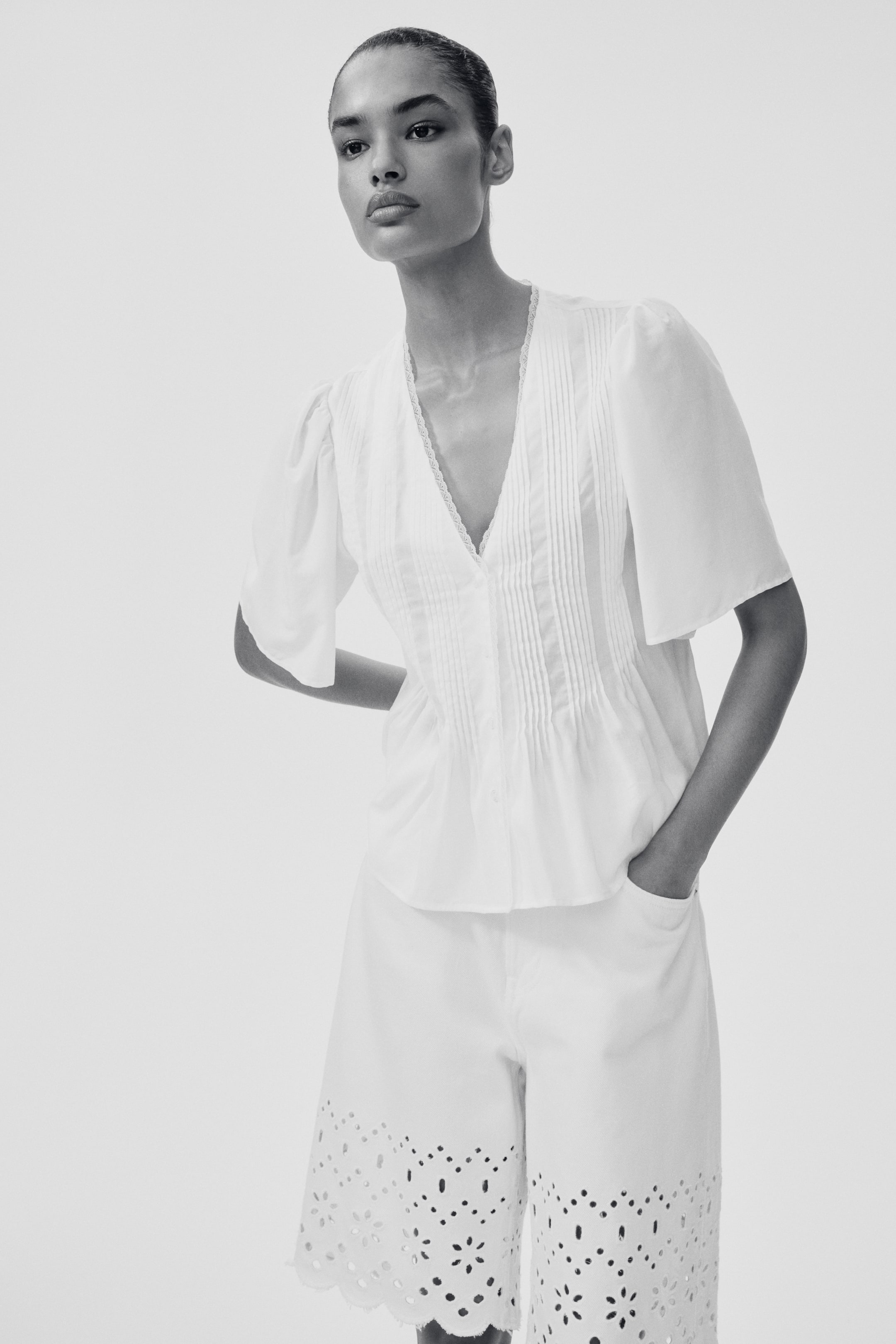 Pintucked Blouse