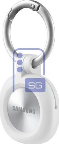 An alleged rendering of a squircle-shaped Galaxy SmartTag 3 from Samsung in white with an 