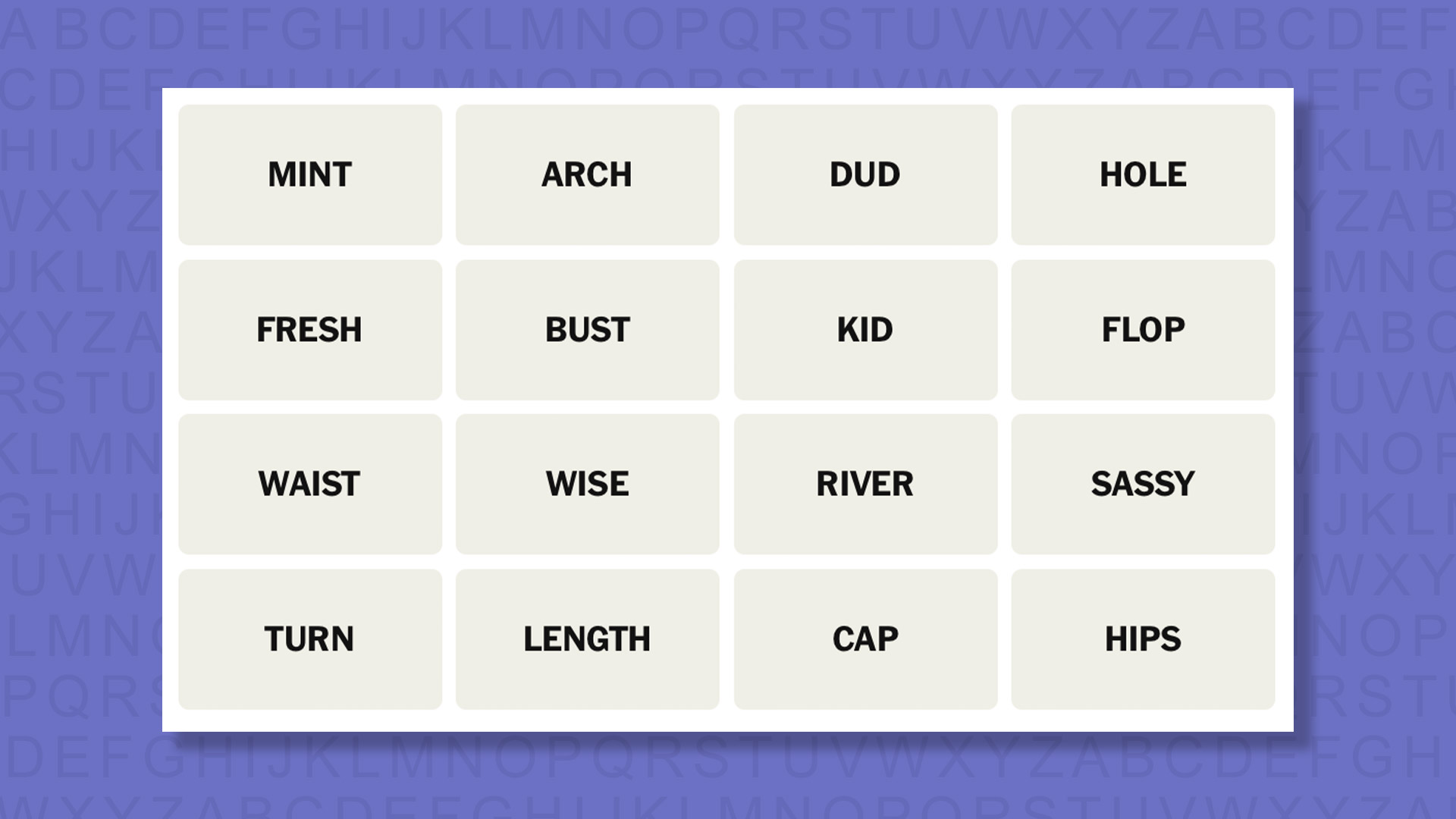 NYT Connections hints for game 1043 on a purple background