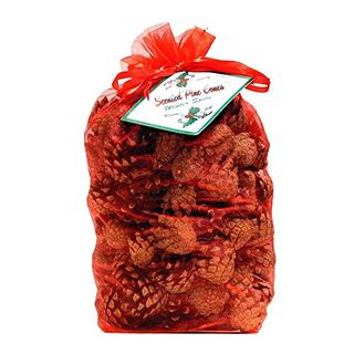 The Milford Collection Scented Pine Cones in Red Organza Bag