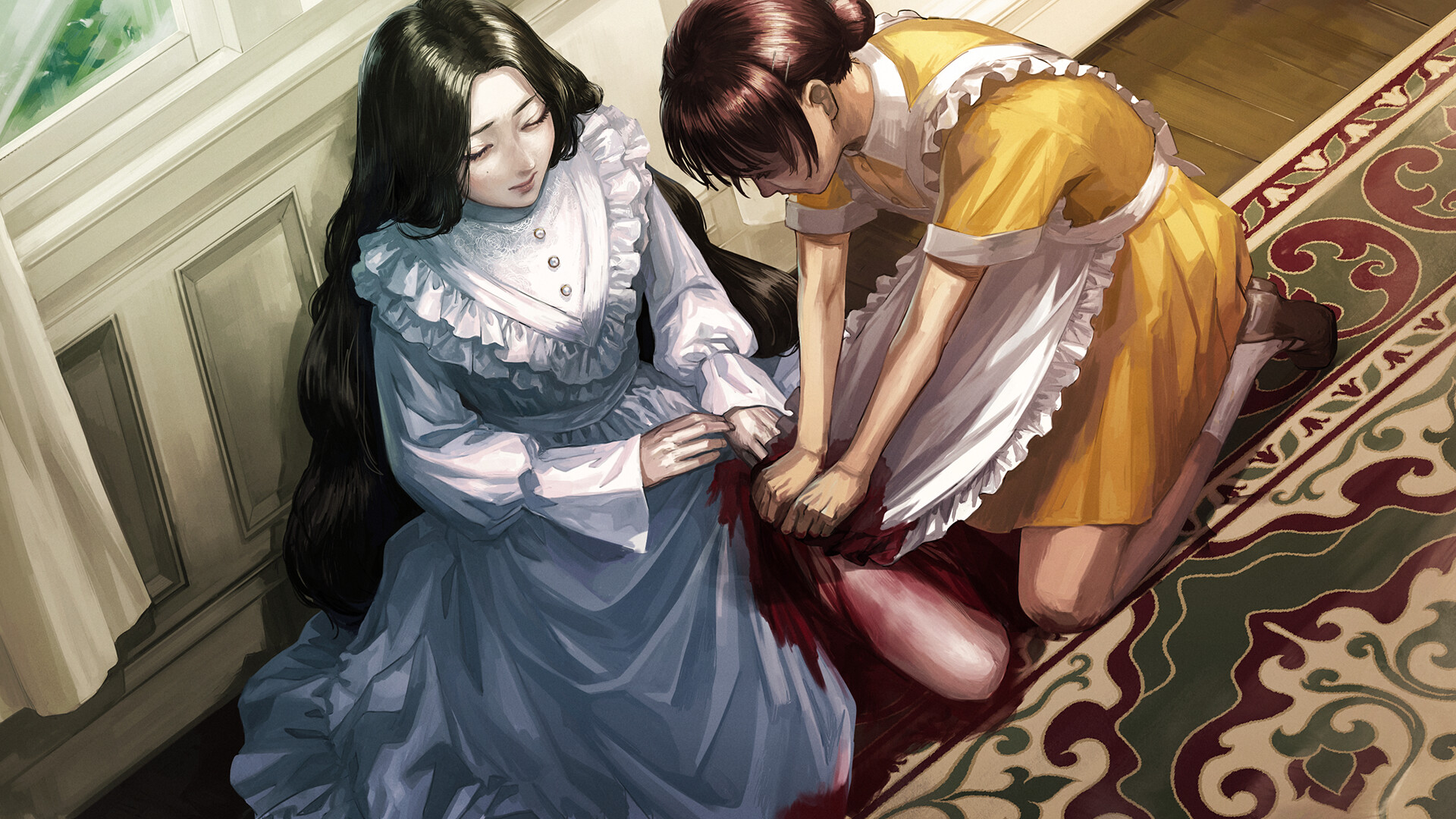 A screenshot of the upcoming Switch game, Iwakura Aria.