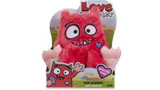 The Fun Sounds Love Monster plush toy from the book and TV series The Love Monster